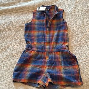 NWOT Tea Collection Romper Size 7 Plaid